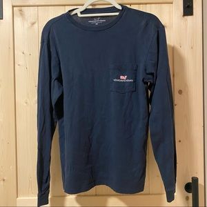 Vineyard Vines Navy Whale Graphic Long Sleeve